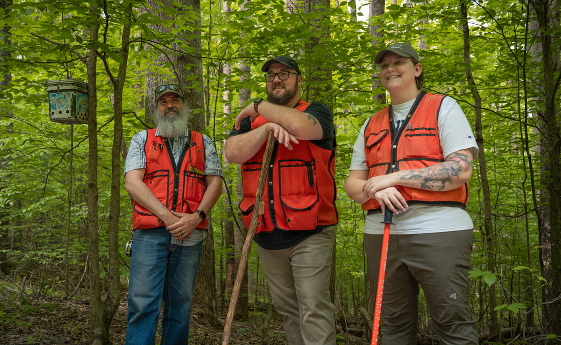 AFF Foresters standing in a healthy forest