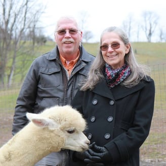 Tony & Debbie with Alpacas